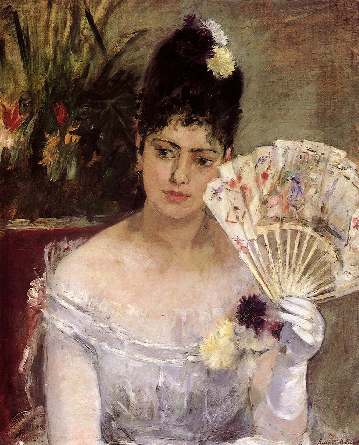 劇場での女性の装いを描写