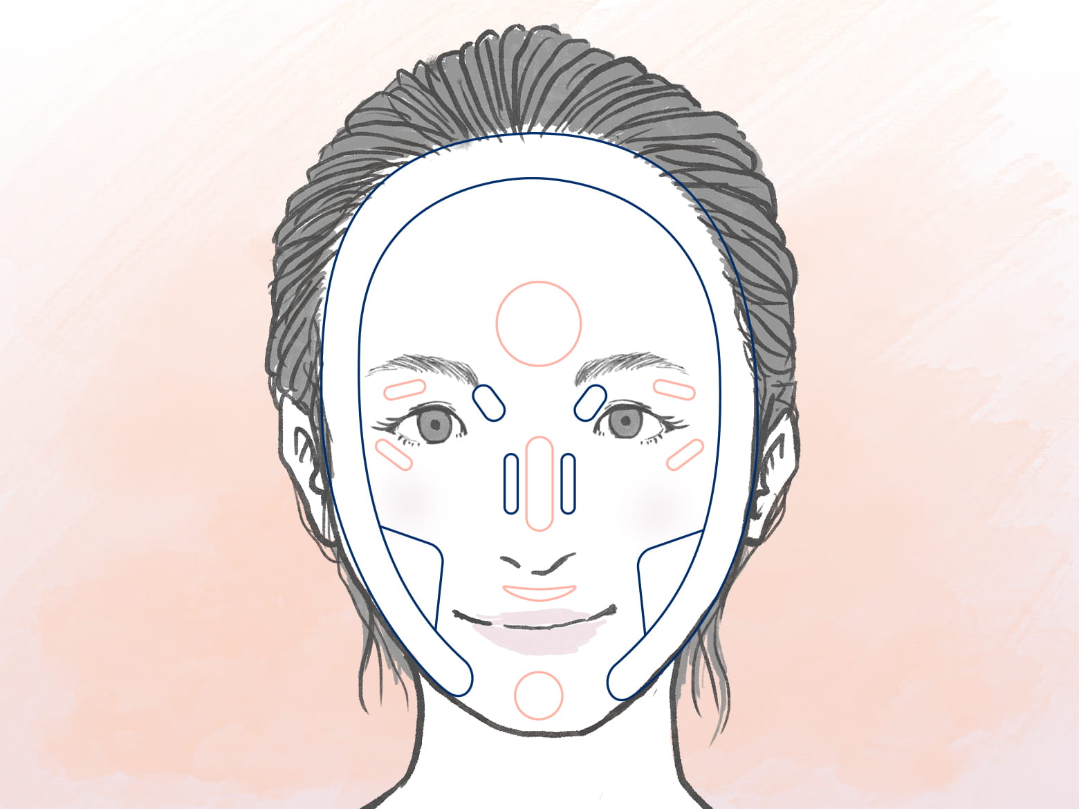 小顔メイクでスッキリやせ見え