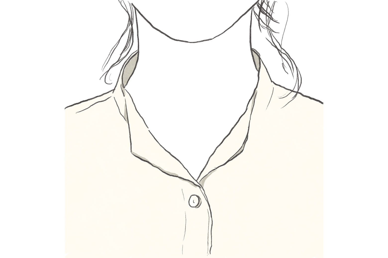 首元はV字ラインで細見せ