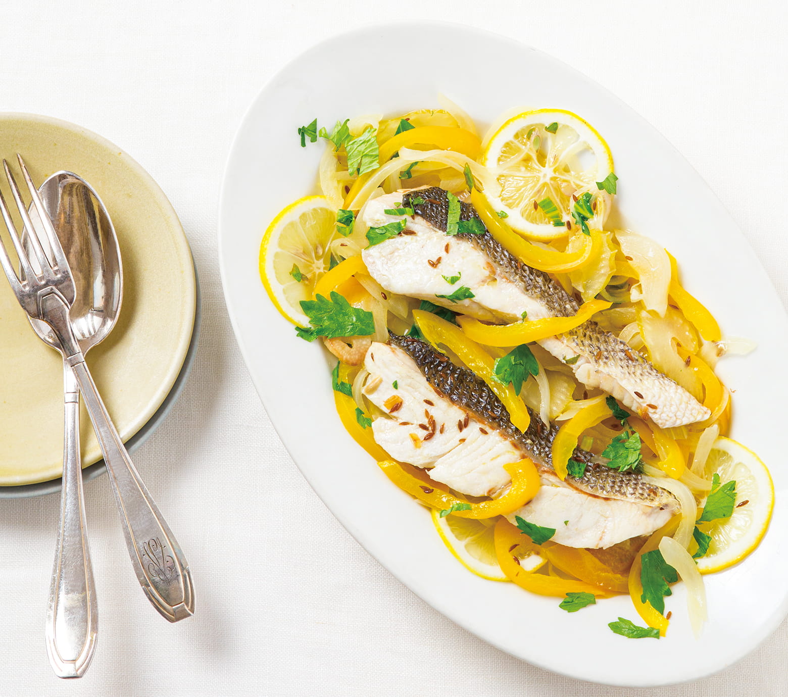 すずきのパプリカレモンブレゼ