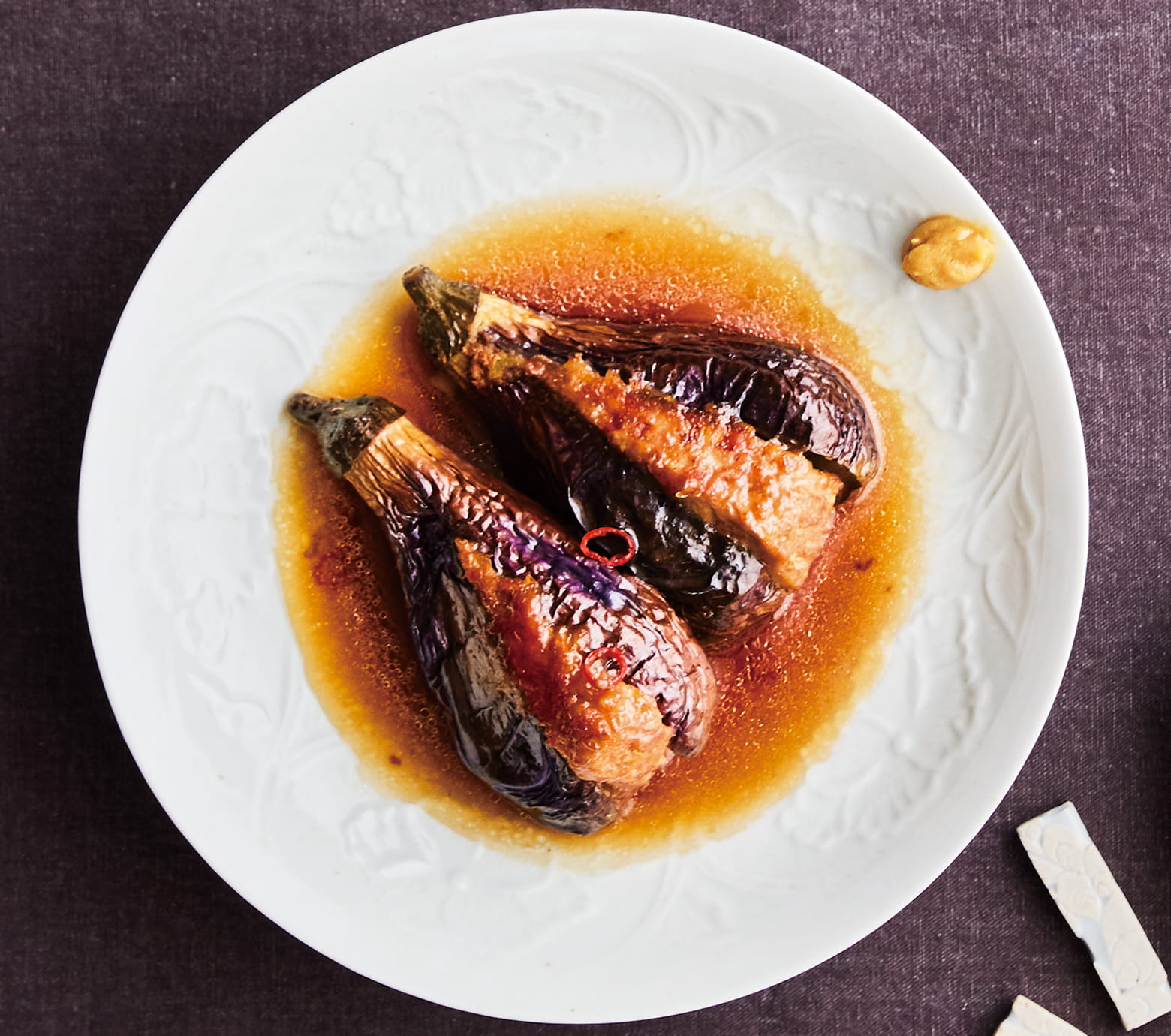 まるごとなすの肉詰め煮