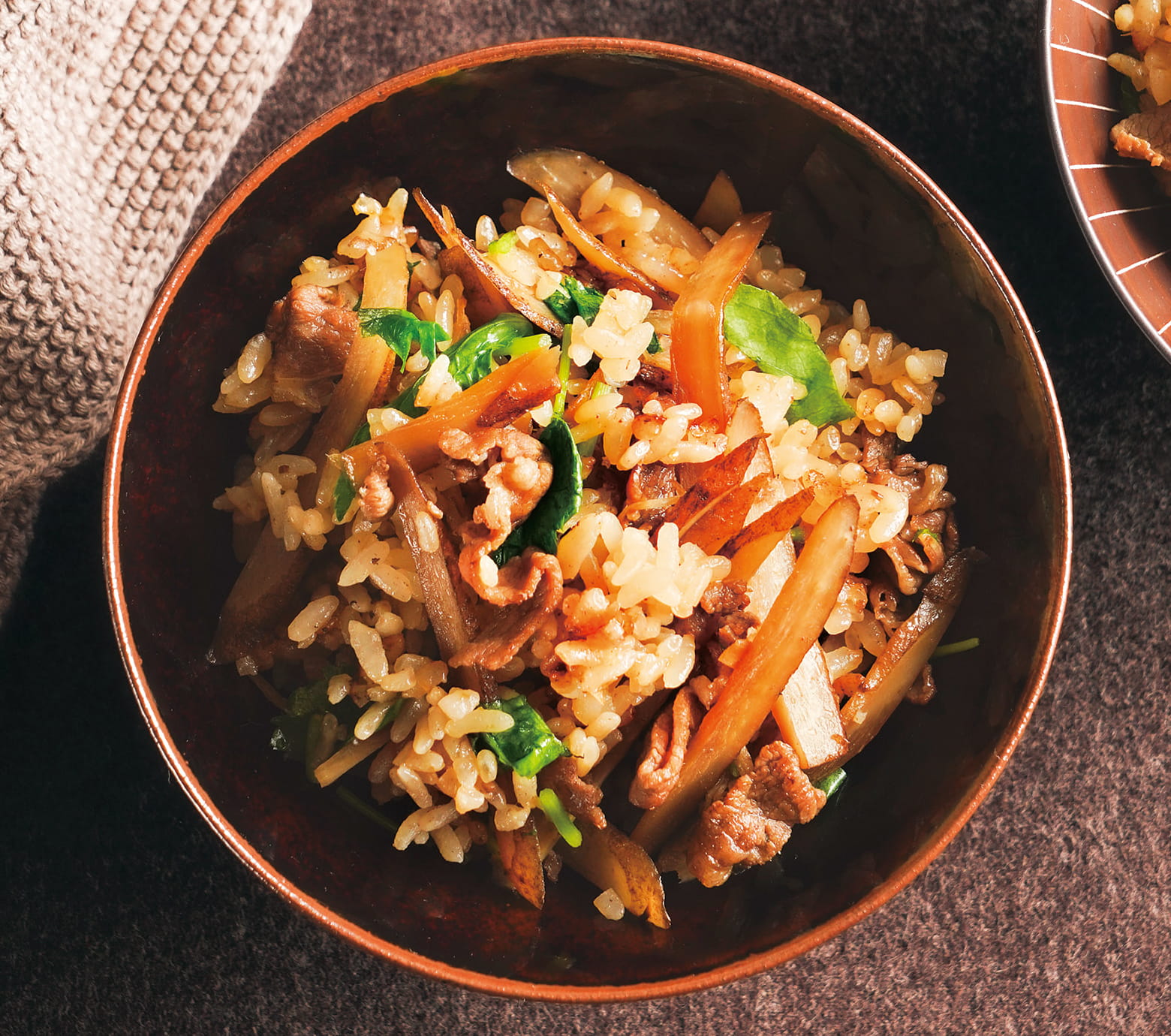 ごぼうと牛肉の炊き込みご飯