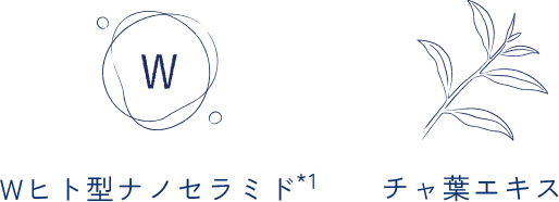 Wヒト型ナノセラミド チャ葉エキス