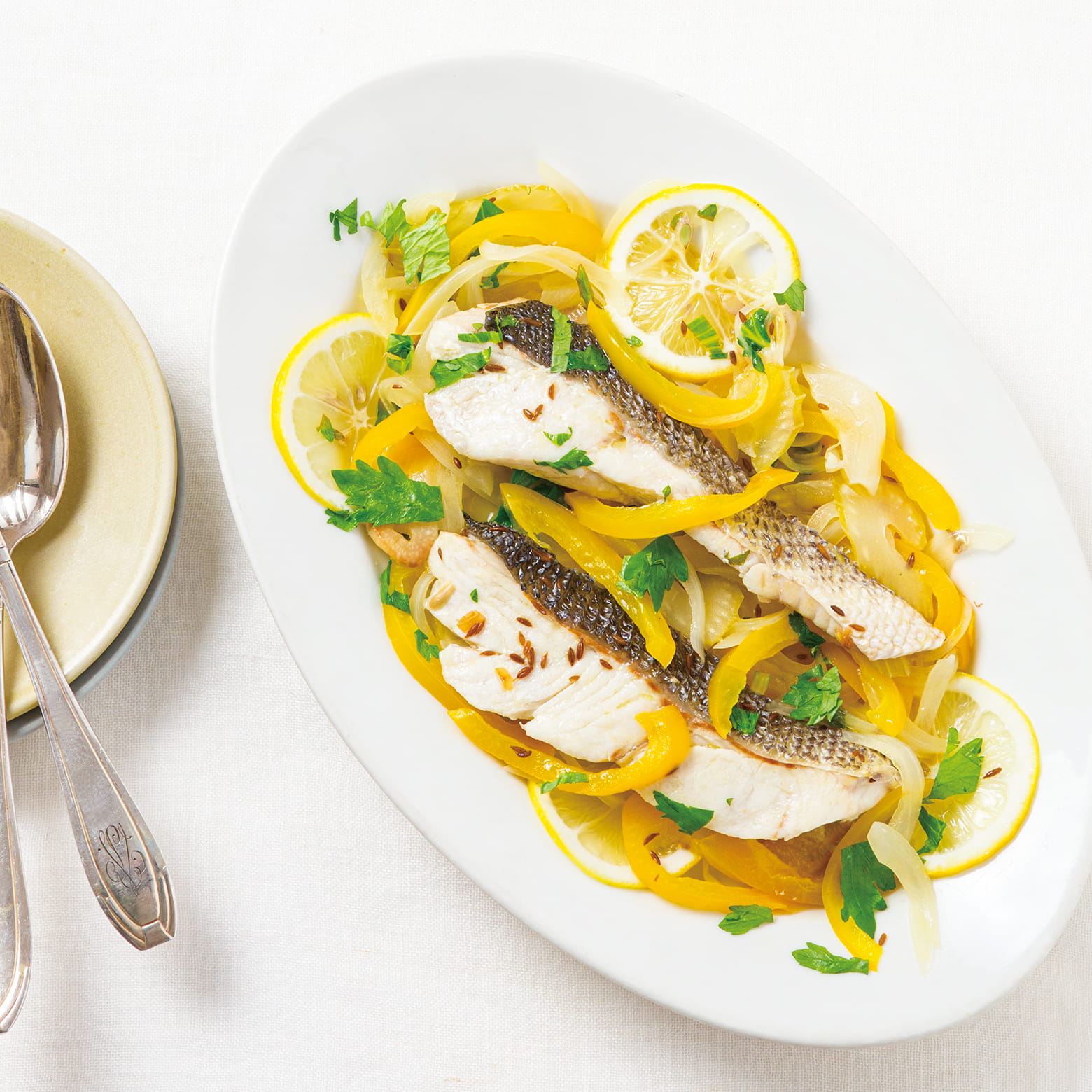 すずきのパプリカレモンブレゼ