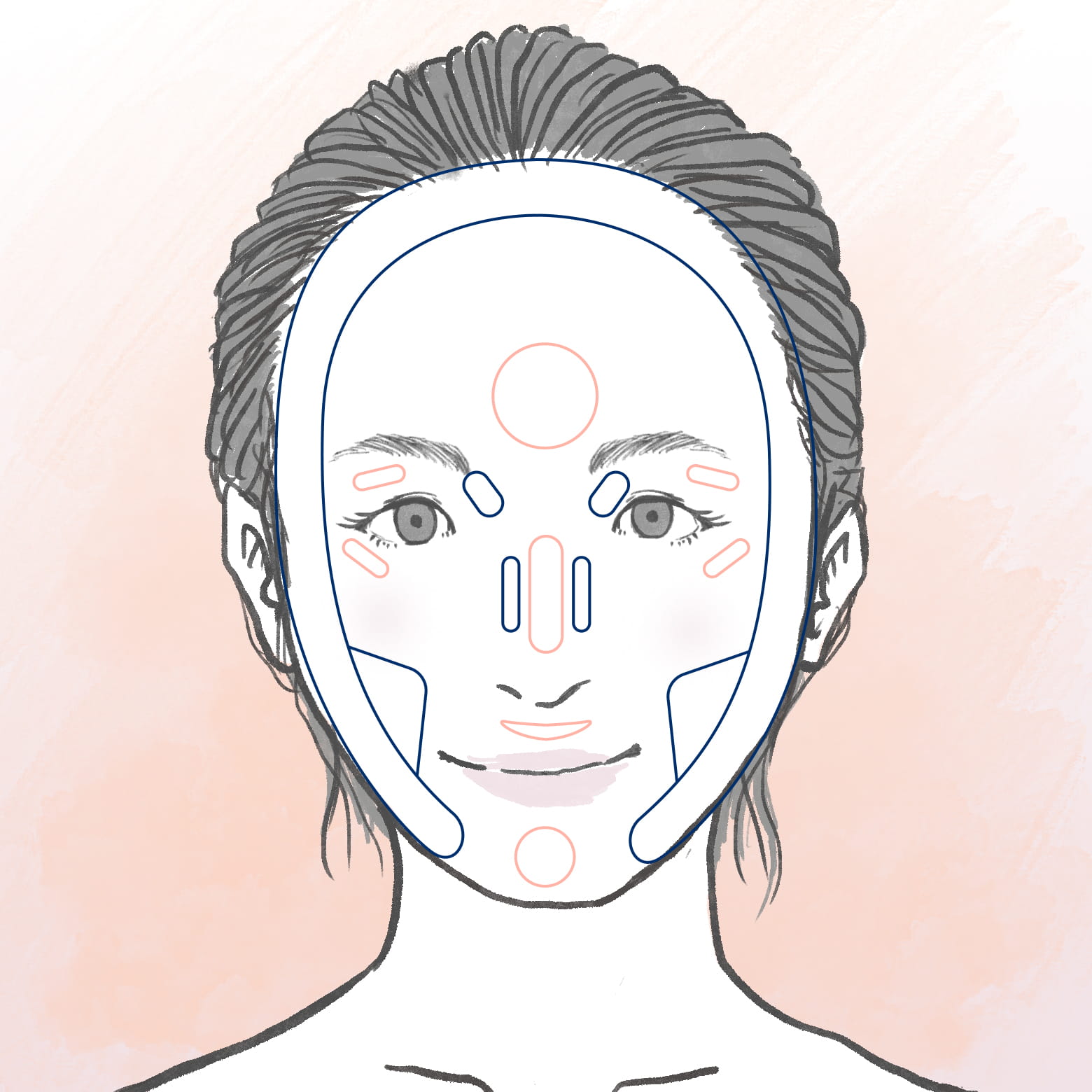 小顔メイクでスッキリやせ見え