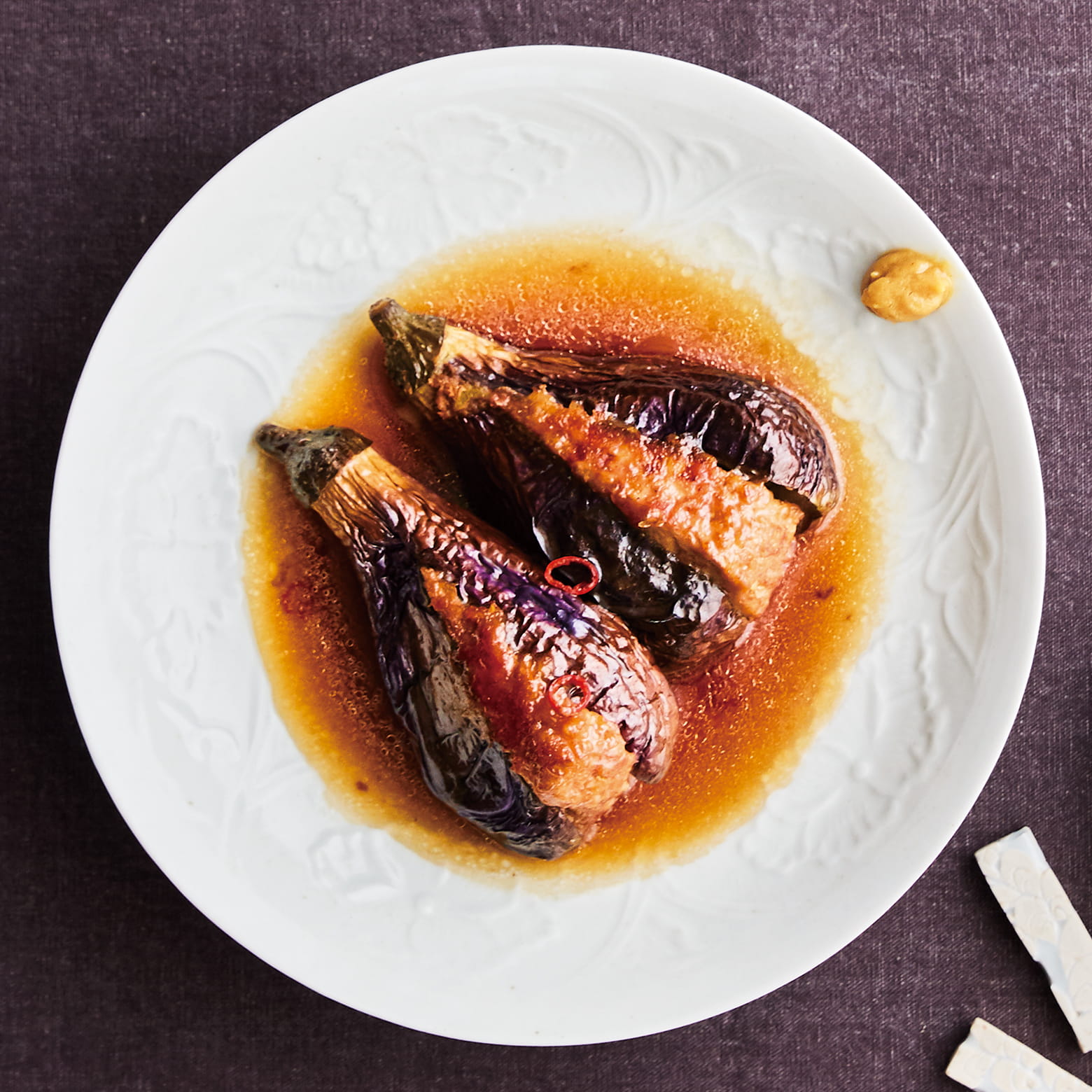 まるごとなすの肉詰め煮