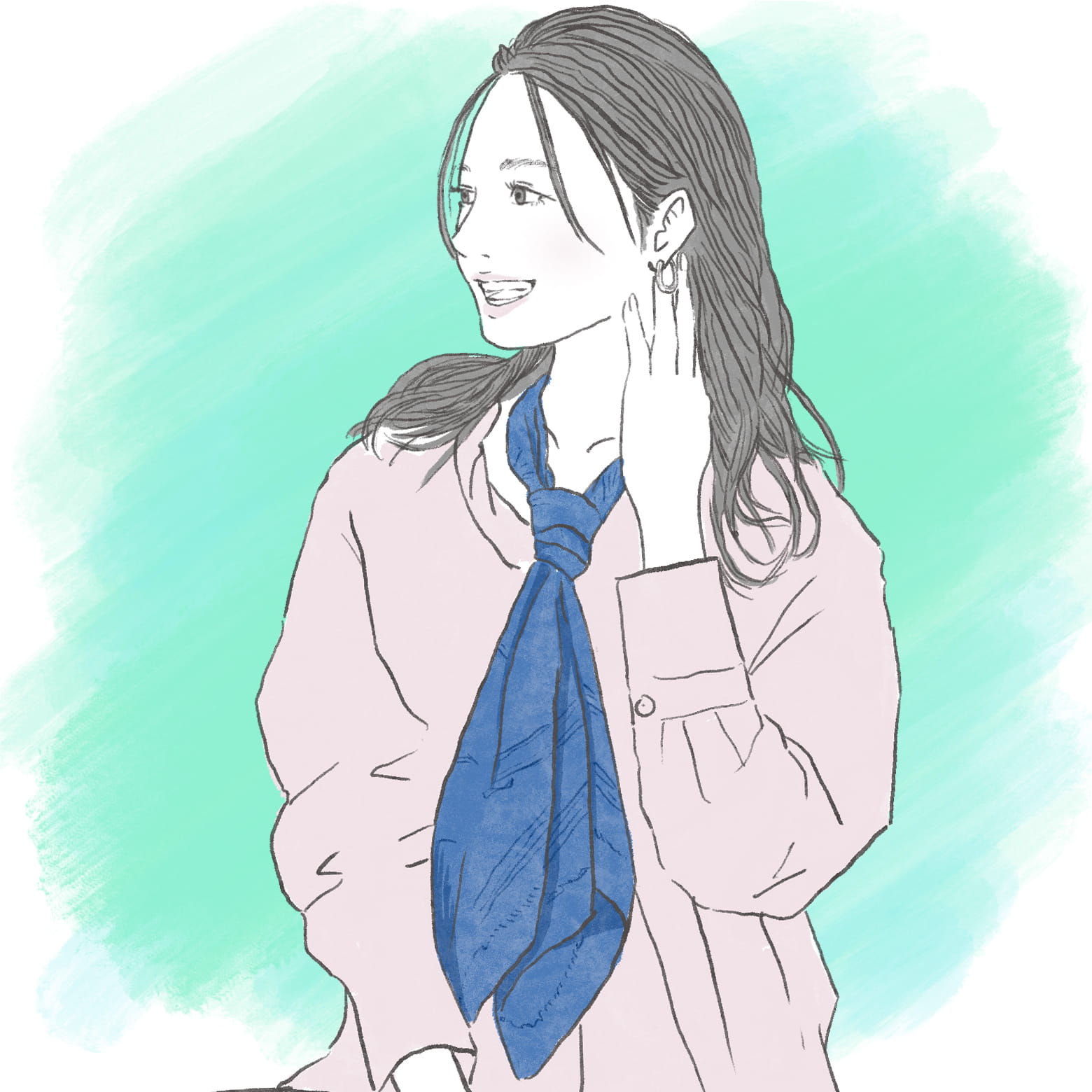 スカーフの巻き方